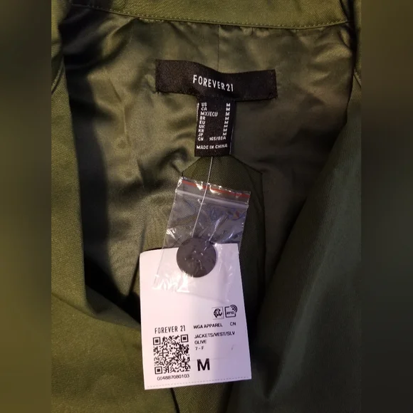 NWT Forever 21 Vest Women's Color Olive Green Size M - Picture 4 of 8